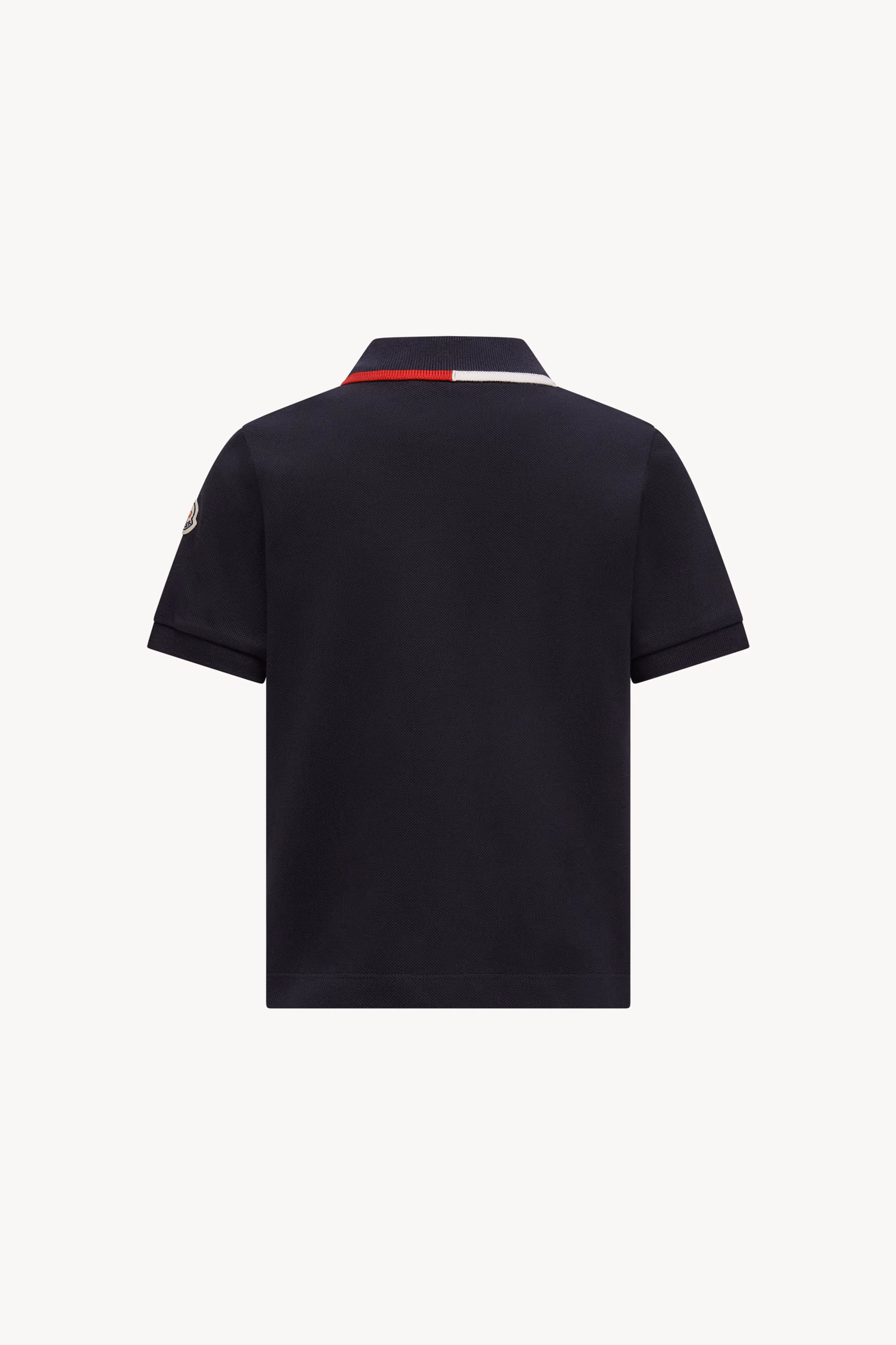 Cotton Piquet Polo Shirt Boy Navy Blue Moncler 4